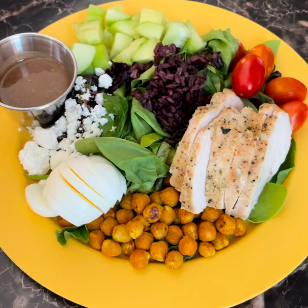 A colorful meal prepared by the Live In Fitness culinary team